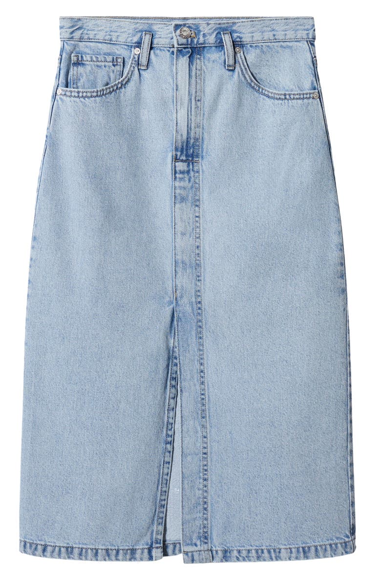 MANGO Denim Midi Skirt, Alternate, color,