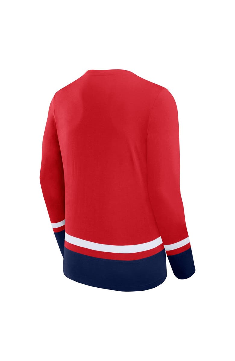 FANATICS Men's Fanatics Branded Red Washington Capitals Back Pass Lace-Up Long Sleeve T-Shirt, Alternate, color, Red