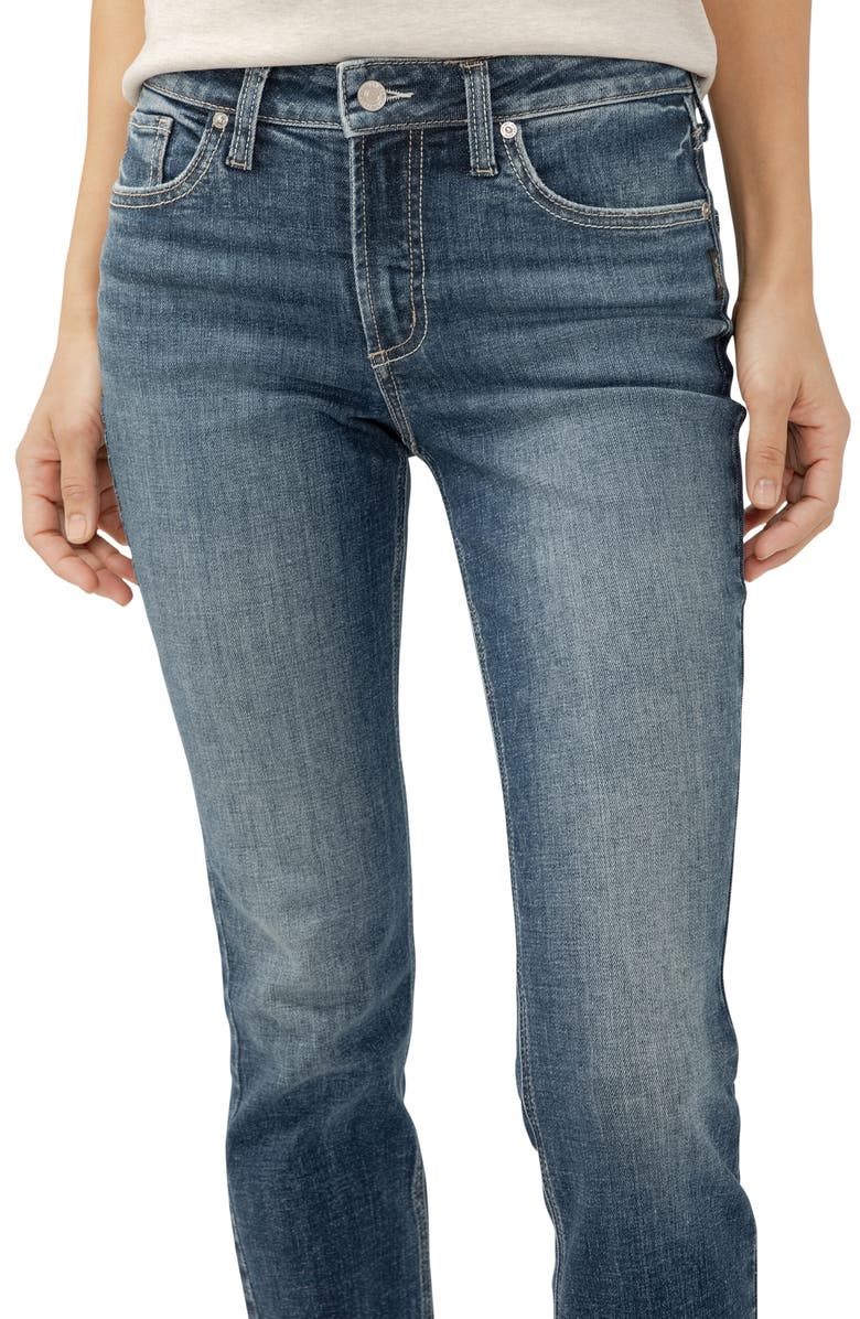 Silver Jeans Co. Suki Curvy Mid Rise Straight Leg Jeans, Alternate, color, Isles