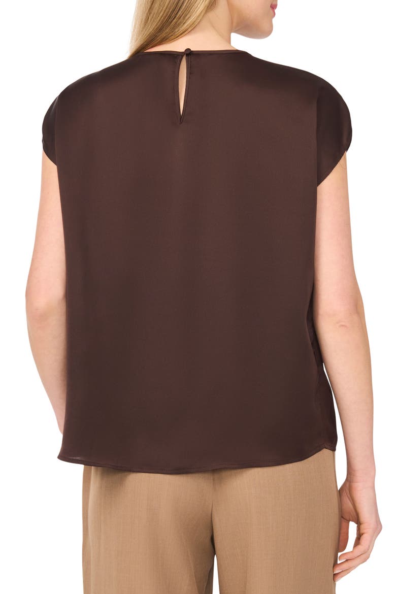 Shirred Satin Top, Alternate, color, CHOCOLATE