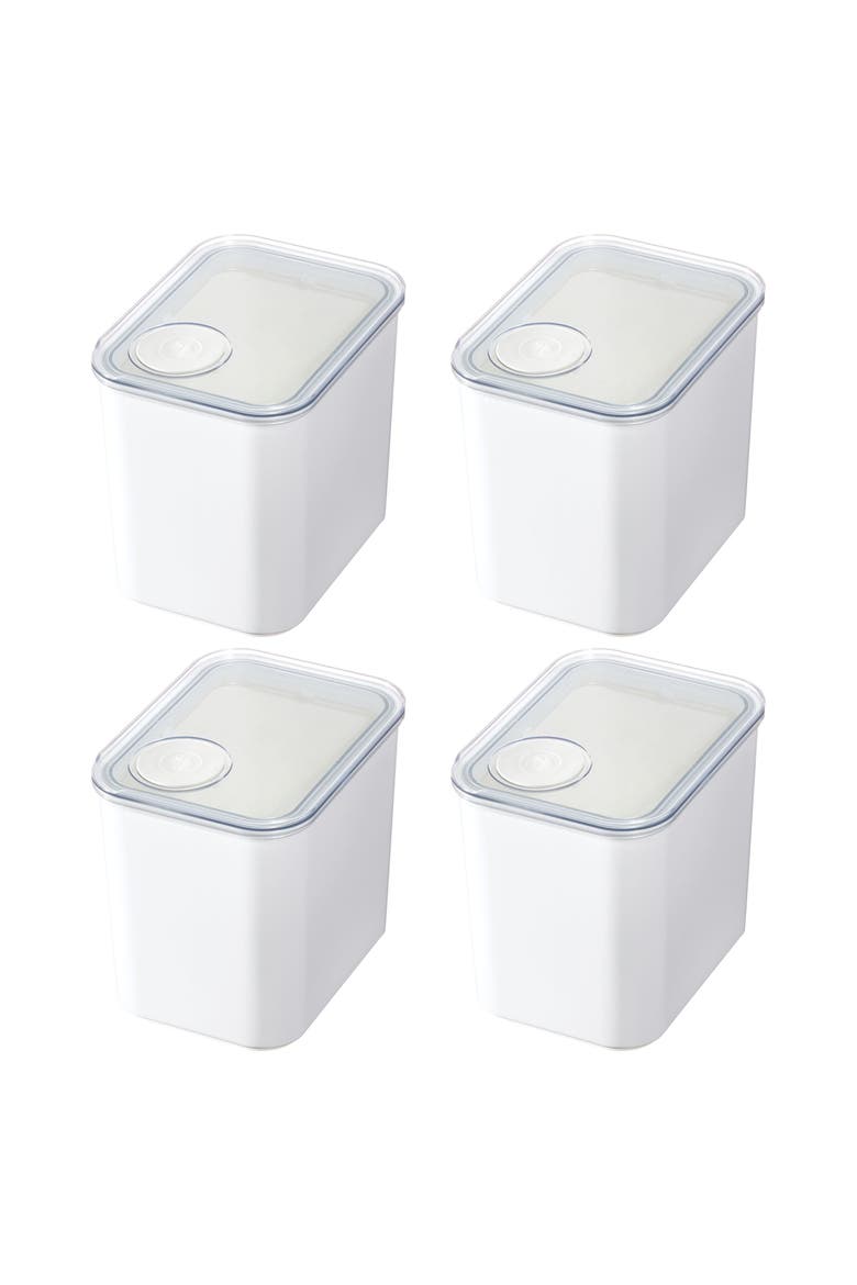 Medium Canister with Removable Pour Cap - Set of 4 - White, Main, color, White