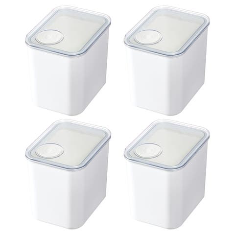 Medium Canister with Removable Pour Cap - Set of 4 - White