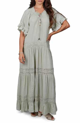 SAACHI Tiered Cotton Maxi Dress