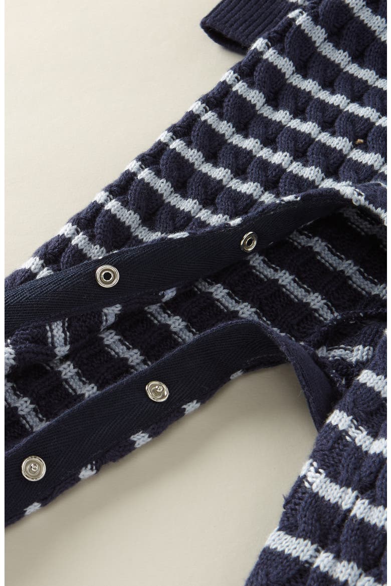 Cable Sweater Romper, Alternate, color, NAVY PEACOAT - BLUE FEATHER