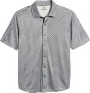 Johnston & Murphy XC4® Geo Print Performance Short Sleeve Button-Up Shirt