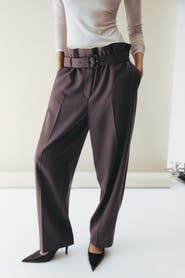 H&M Belted Wool-blend Trousers