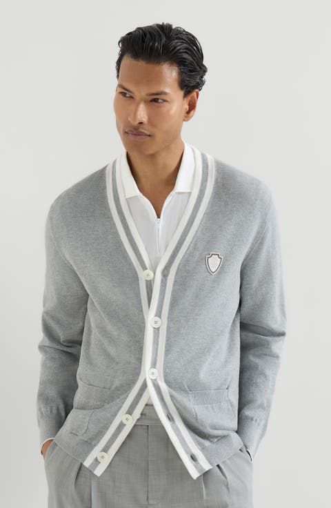 Cotton cardigan with logo