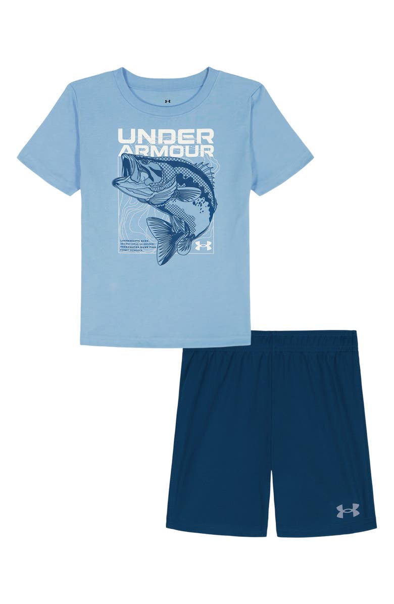 Under Armour Kids' Bass Graphic T-Shirt & Shorts Set, Main, color, Horizon Blue