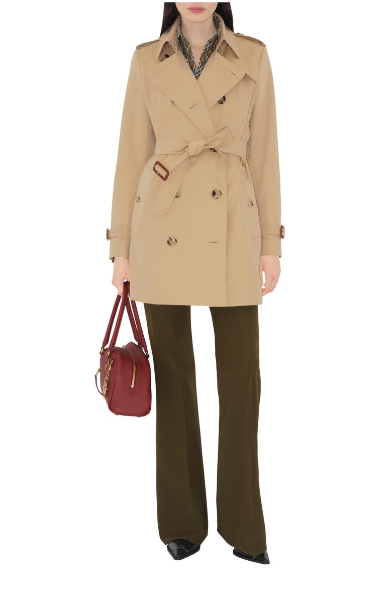 Burberry Short Chelsea Heritage Trench Coat, Main, color, Honey Beige