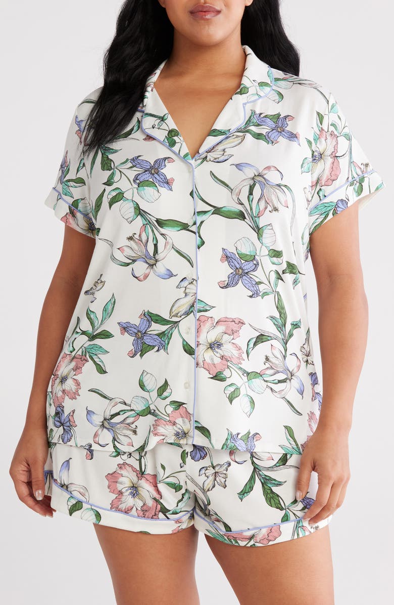 Nordstrom Moonlight Eco Short Pajamas, Main, color, Ivory Inked Botanical