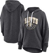 FANATICS Women's Fanatics Branded Charcoal New Orleans Saints Lightewight Modest Crop Lounge Helmet Arch Pullover Hoodie