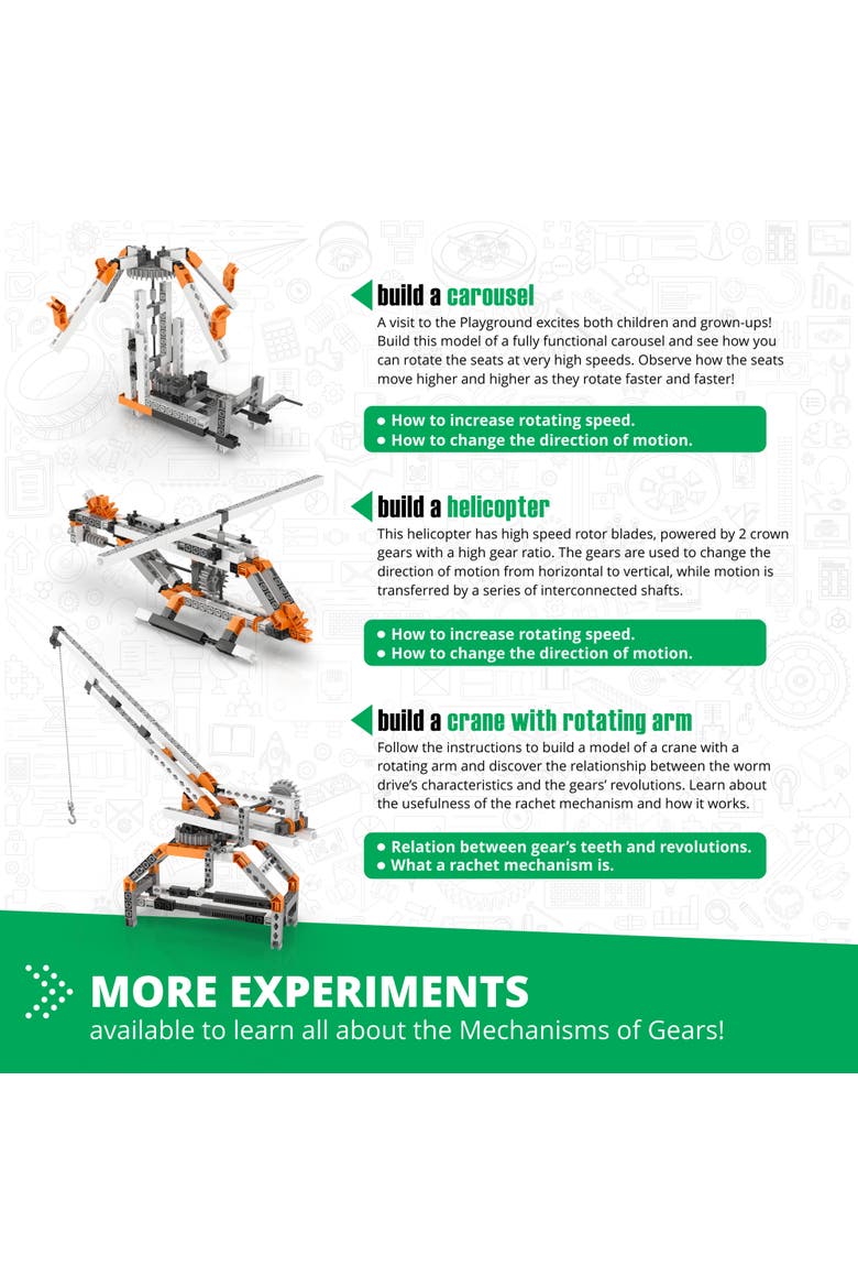 Mechanics, Gears And Worm Drives, Building Set, Alternate, color, Multicolored