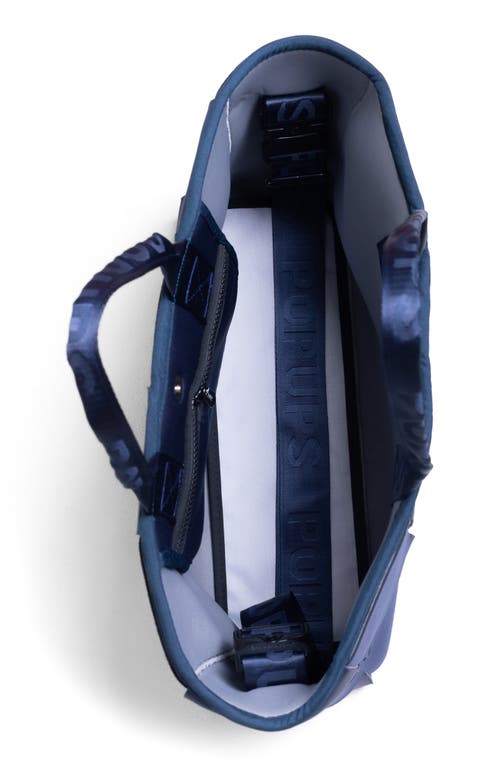 Pop Ups Brand Icon Water Resistant Woven Neoprene Tote Bag In Blue