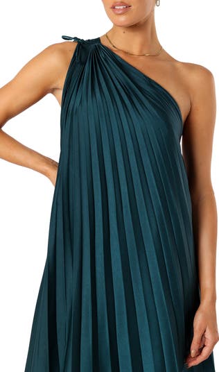 Selena Pleated One-Shoulder Dress