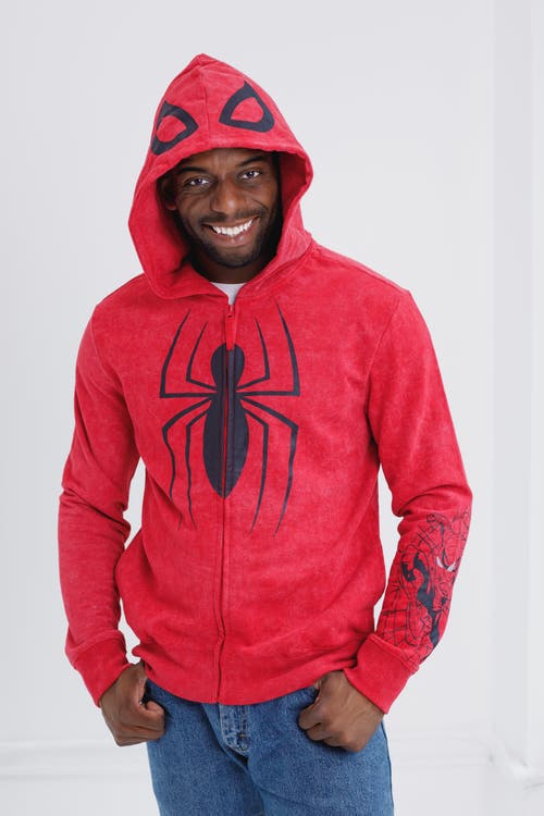Marvel Spider-man Cosplay Zip-up Hoodie In Red