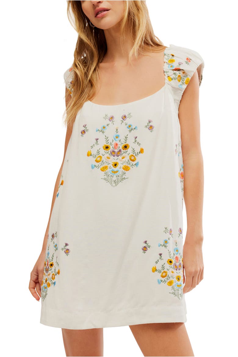 Wildflower Embroidered Minidress, Alternate, color, CREAM COMBO