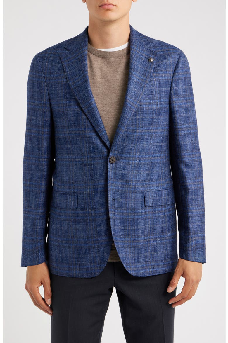 Midland Windowpane Sport Coat, Main, color, BLUE
