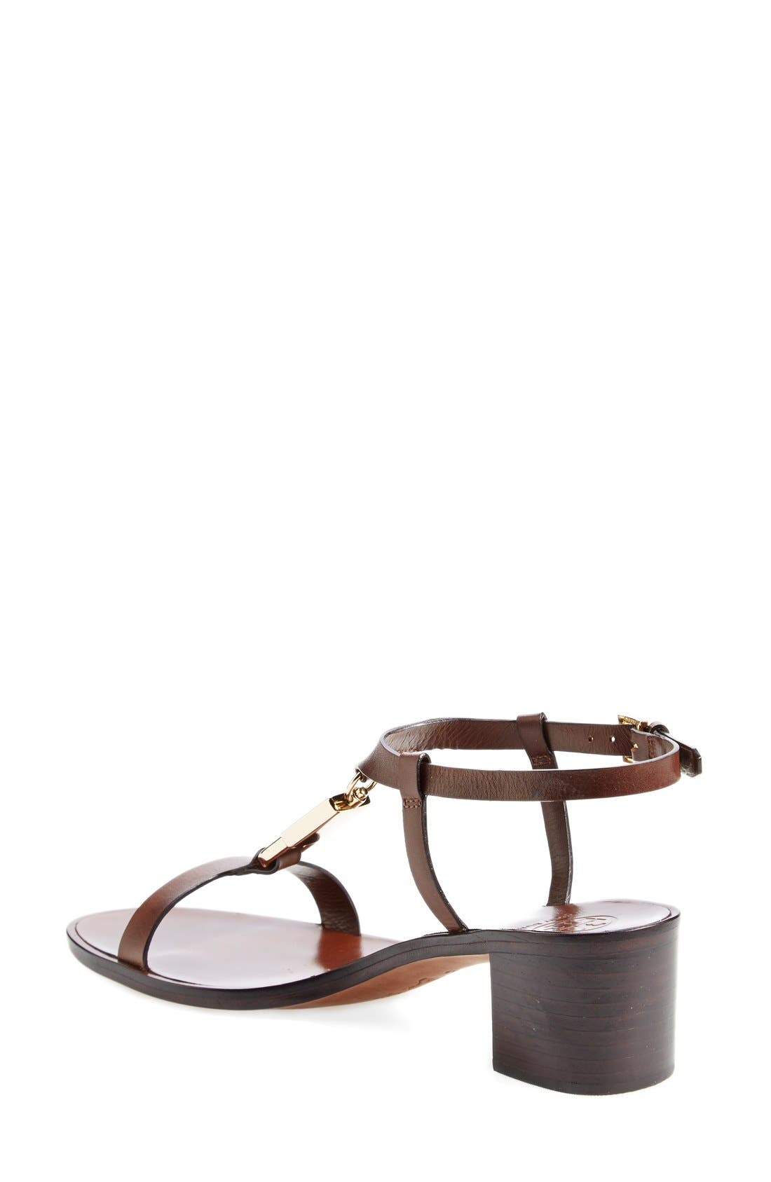 Tory Burch 'Padlock' Leather Sandal, Alternate, color, 
