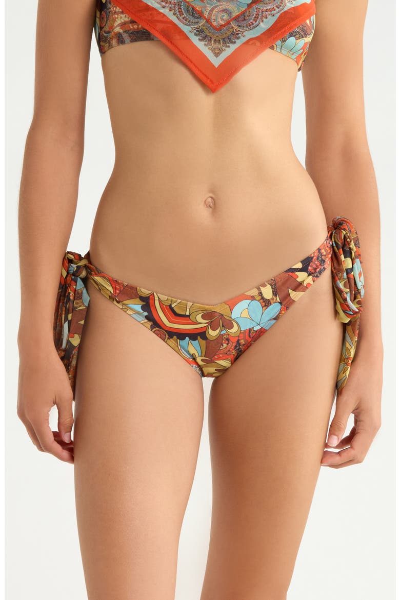 Scarf Side Tie Bikini Bottoms, Main, color, ORANGE