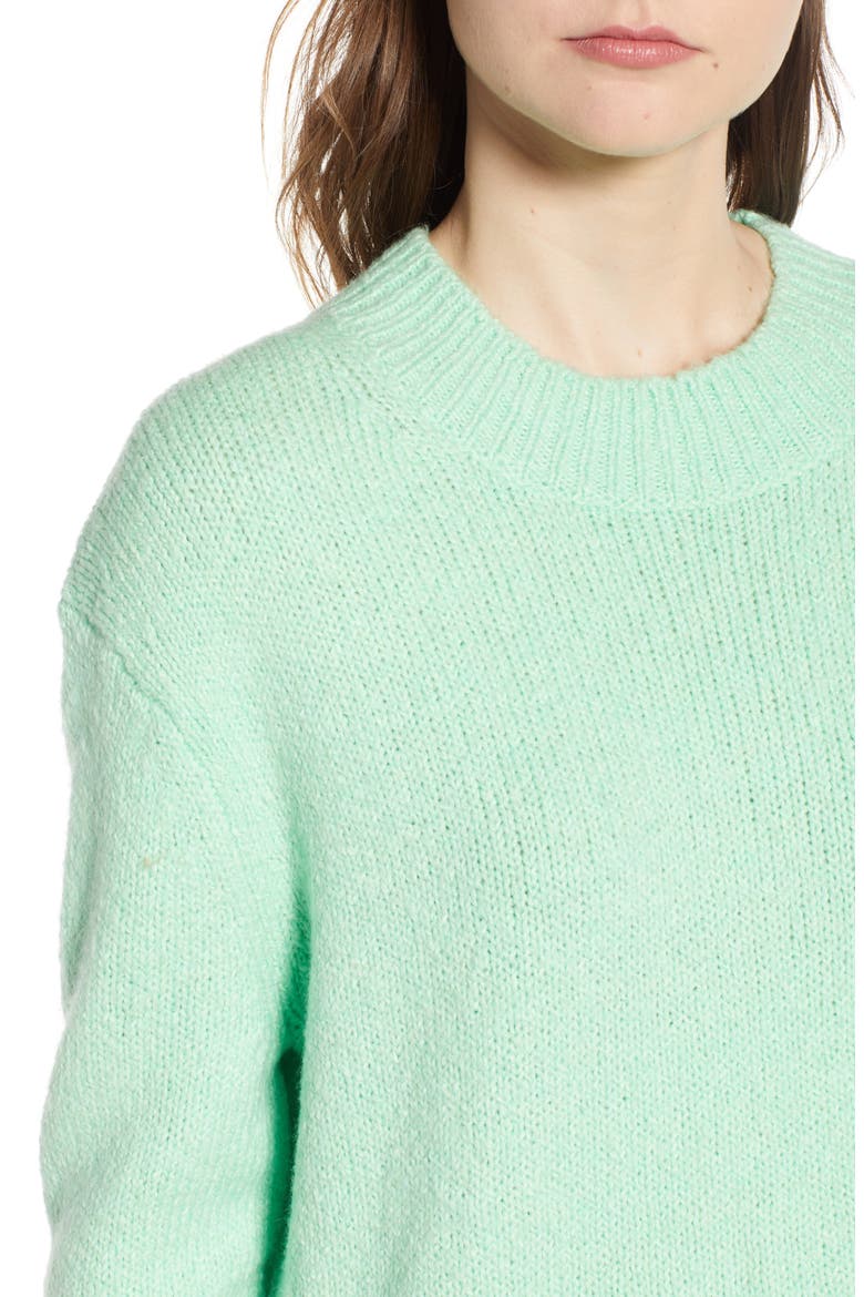 High-Low Sweater, Alternate, color, GREEN ASH