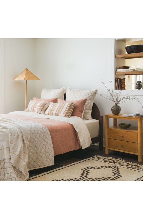 Crane Air Set Of 2 Crinkled Cotton & Linen Pillow Shams In Brown