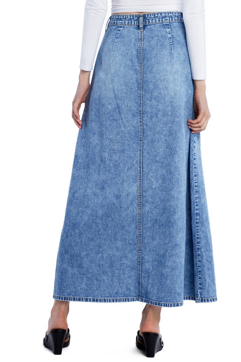 Denim Maxi Skirt, Alternate, color, ATLANTIC BLUE