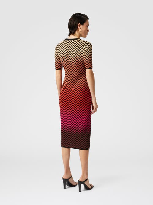Missoni Midikleid Mit Degradierten Chevron-motiven In Multicoloured
