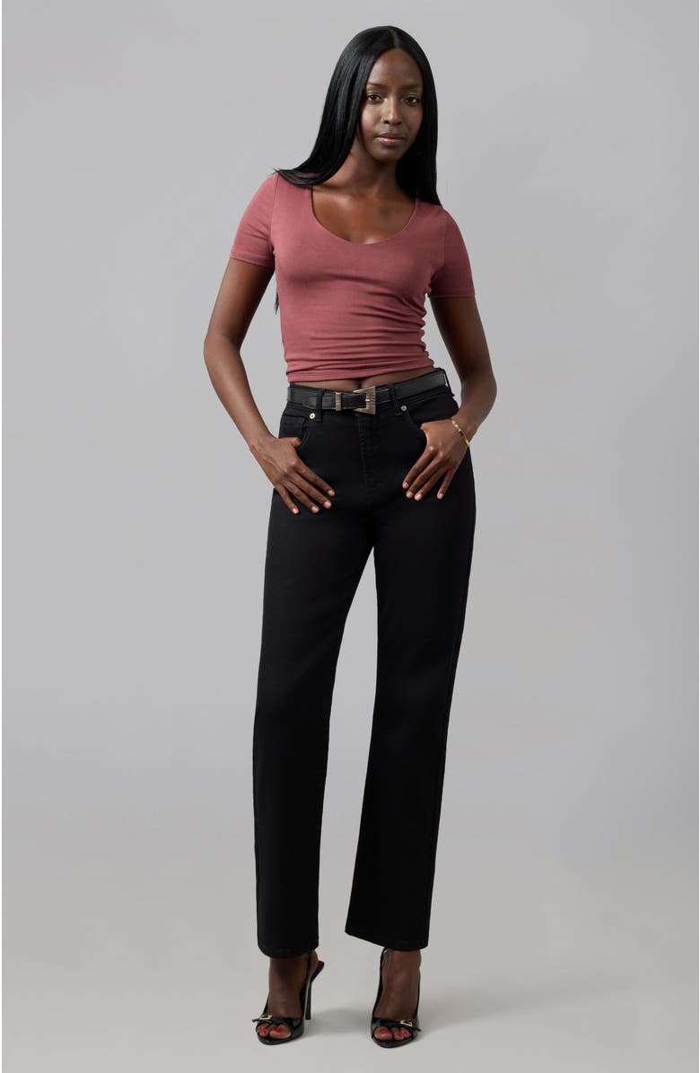 Lola Jeans Denver High Rise Straight Jeans, Alternate, color, Black