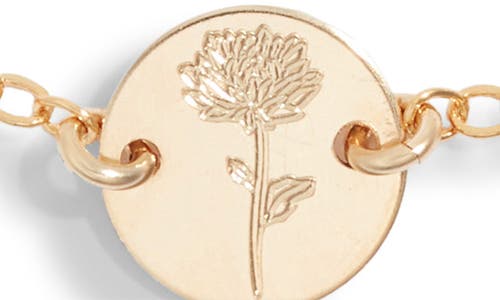Set & Stones Lily Birth Flower Pendant Bracelet In Gold
