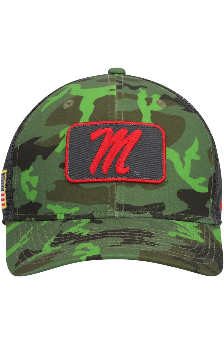 Nike Men's Nike  Camo/Black Ole Miss Rebels Classic99 Veterans Day Trucker Snapback Hat, Alternate, color, 