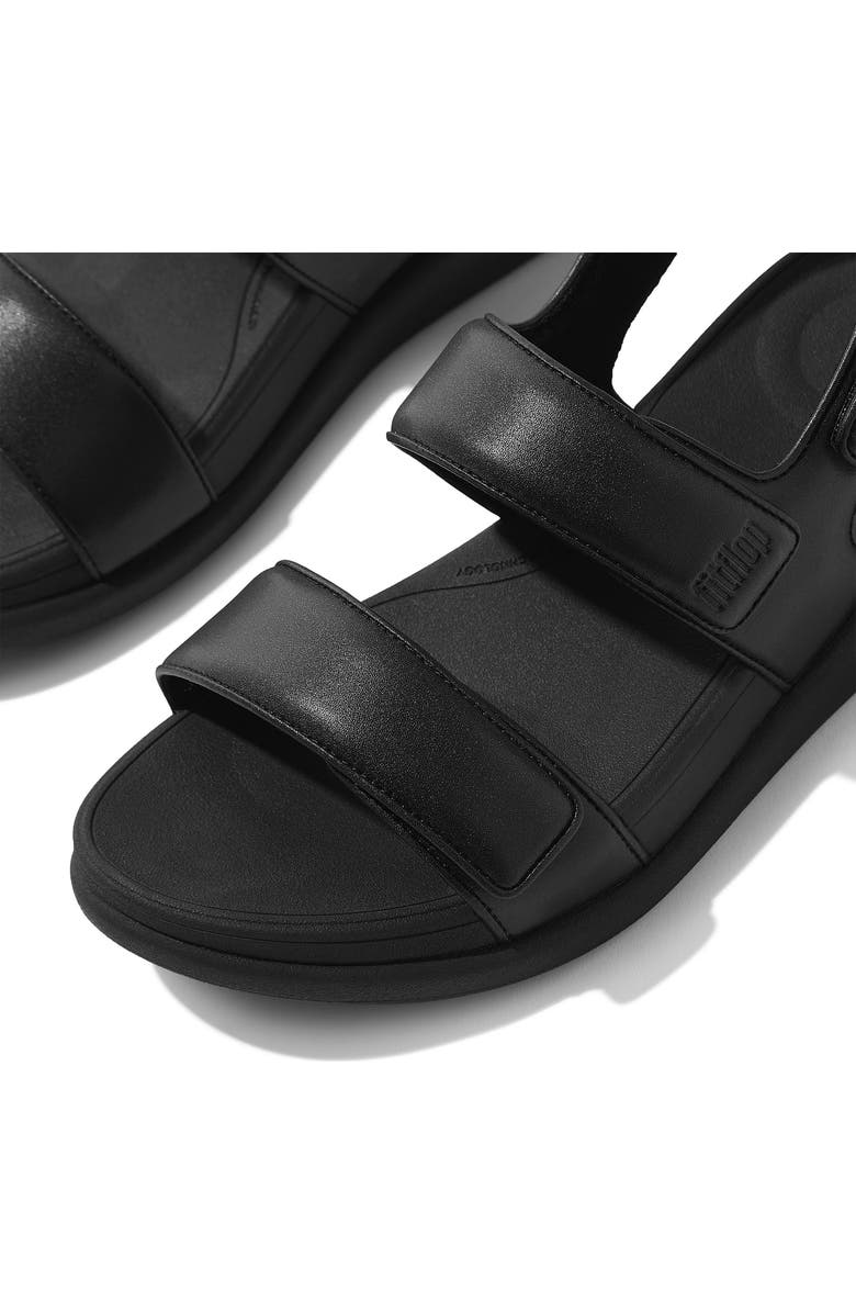FitFlop F-Mode Go Adj Flatform Sandal, Alternate, color, All Black