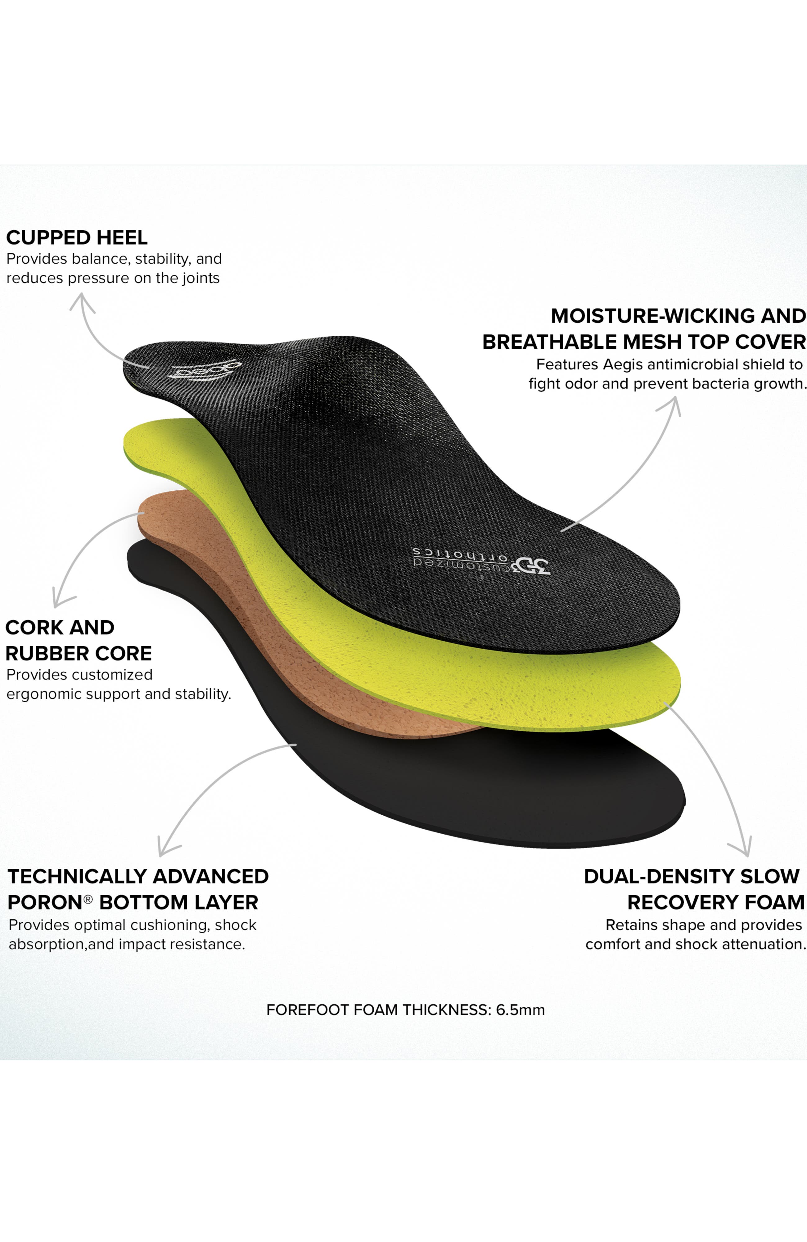 Premium Orthotic Mens Neutral Insole, Alternate, color, Black