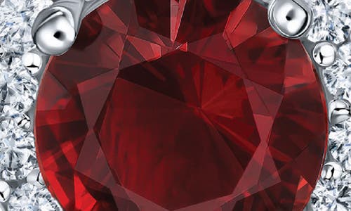 Best Silver Sterling Silver Brilliant Cubic Zirconia Halo Round Stud Earrings In Garnet/silver