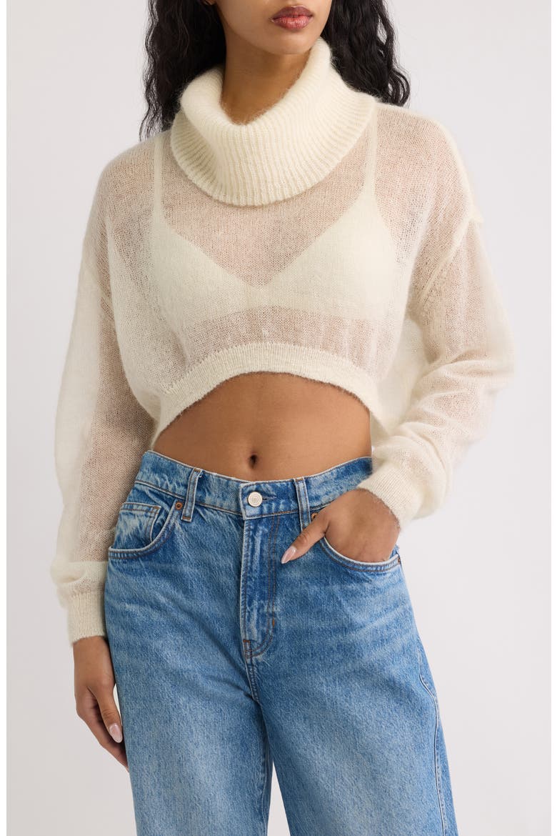 The Modella Crop Turtleneck Sweater, Main, color, BRULE