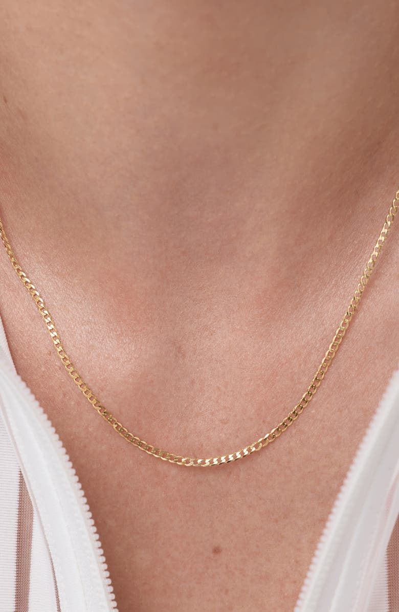 Ana Luisa Solid Yellow Gold - Mini Curb Chain Necklace, Alternate, color, Gold