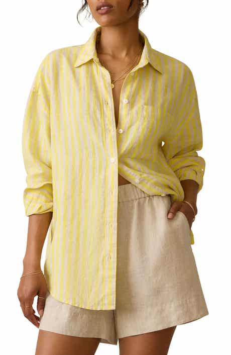 Faherty Laguna Stripe Linen Button-Up Shirt