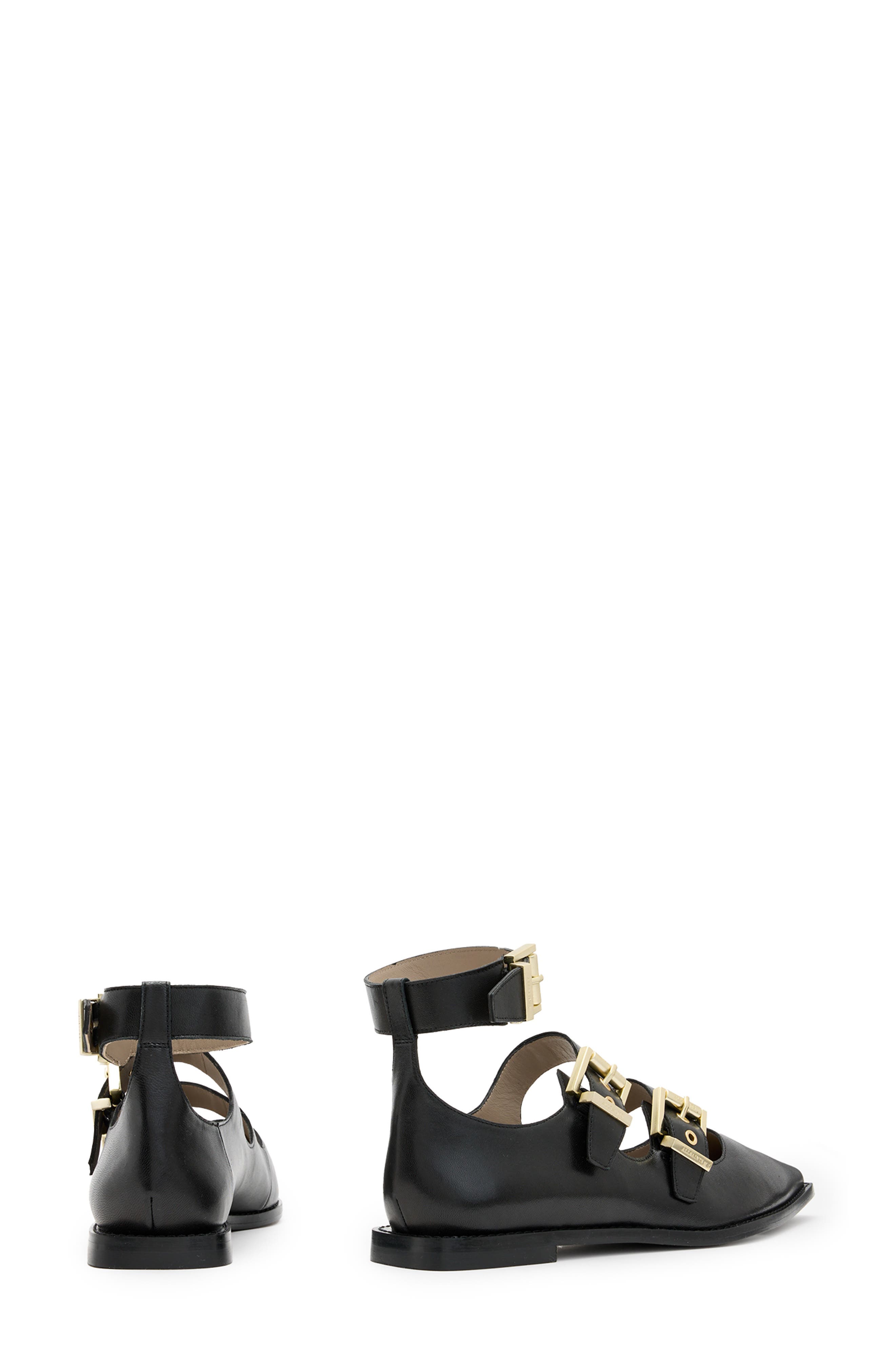 AllSaints Susan Pointed Tow Buckle Flat, Alternate, color, 
