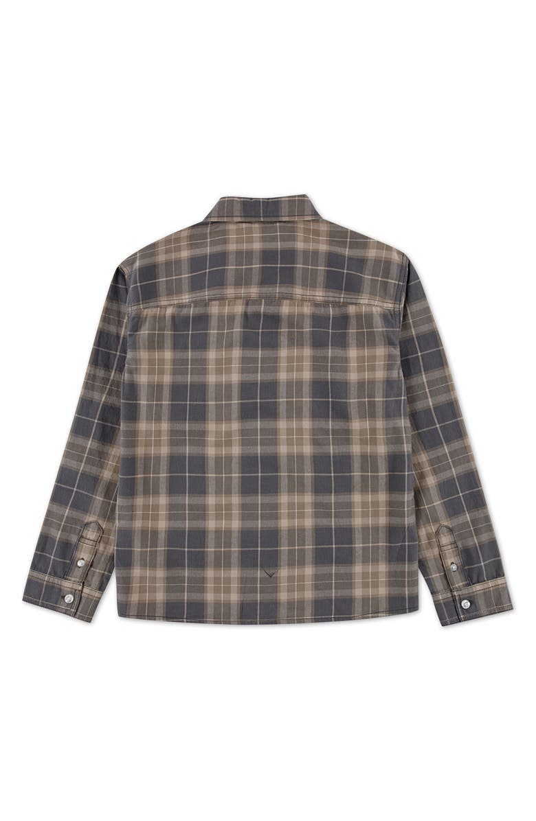 abercrombie kids Kids' Plaid Flannel Button-Up Shirt, Alternate, color, Castlerock