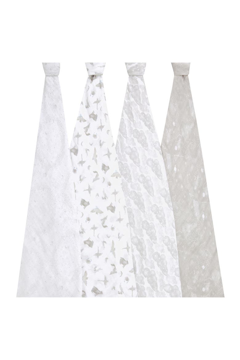 4-Pack Classic Swaddling Cloths, Alternate, color, MAP THE STARS GREY