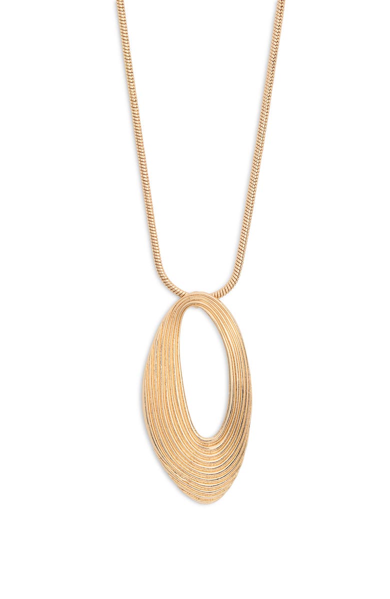 NORDSTROM RACK Oval Pendant Necklace, Main, color, Gold
