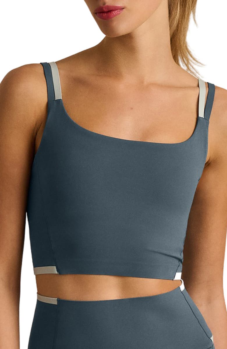 Rhone Instinct Contrast Longline UPF 50+ Sports Bra, Main, color, Blue Granite