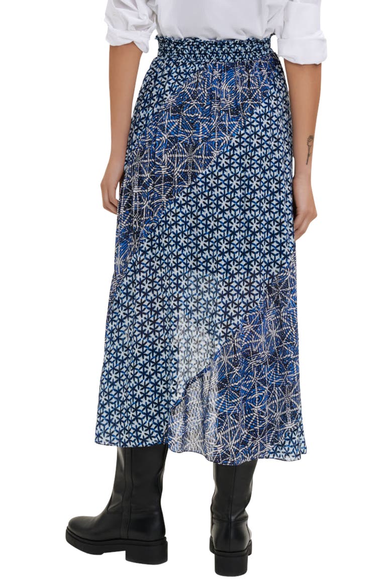 Jartrani Print Split Skirt, Alternate, color, INDIGO