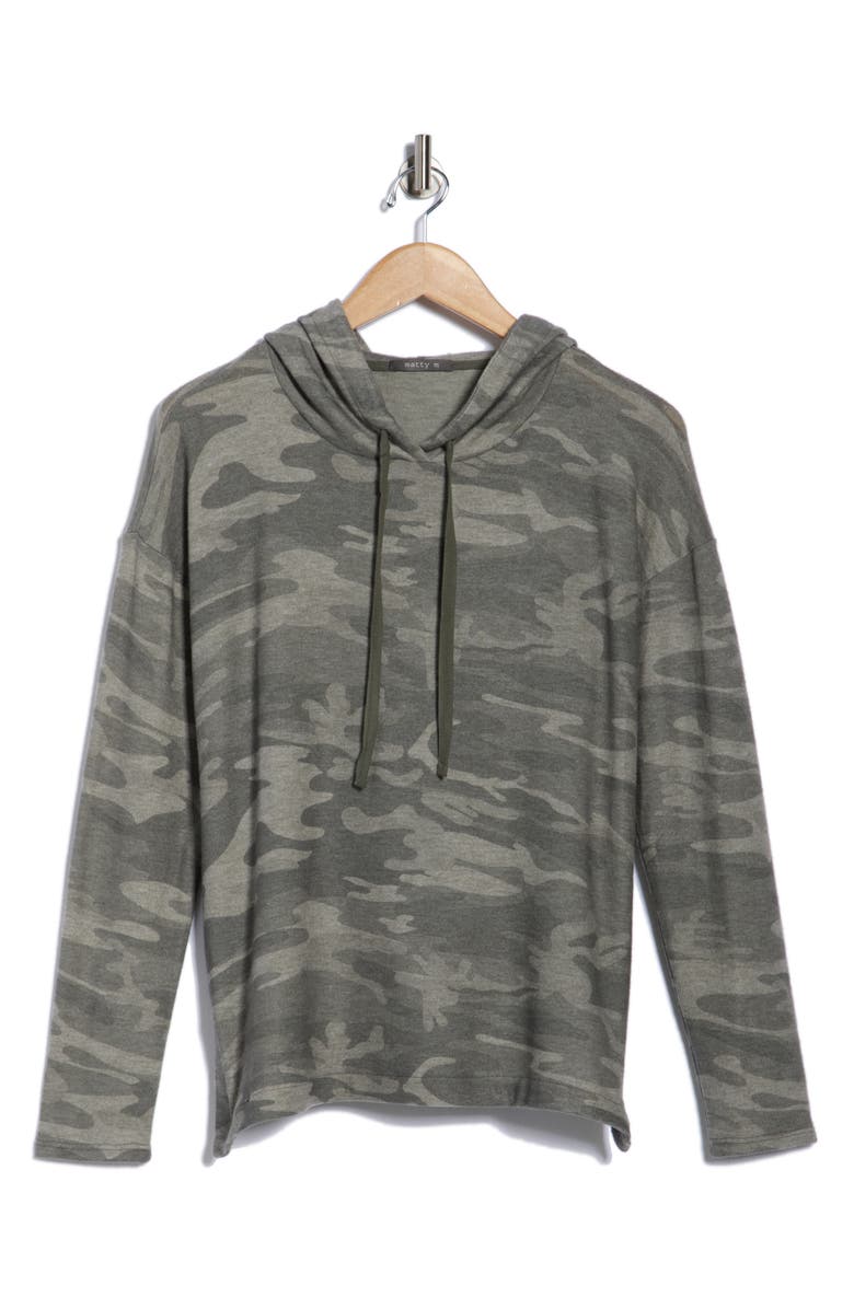 matty m. High-Low Hem Hoodie, Alternate, color, Olive