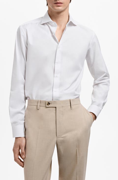 Slim Fit Cotton Poplin Button-Up Shirt