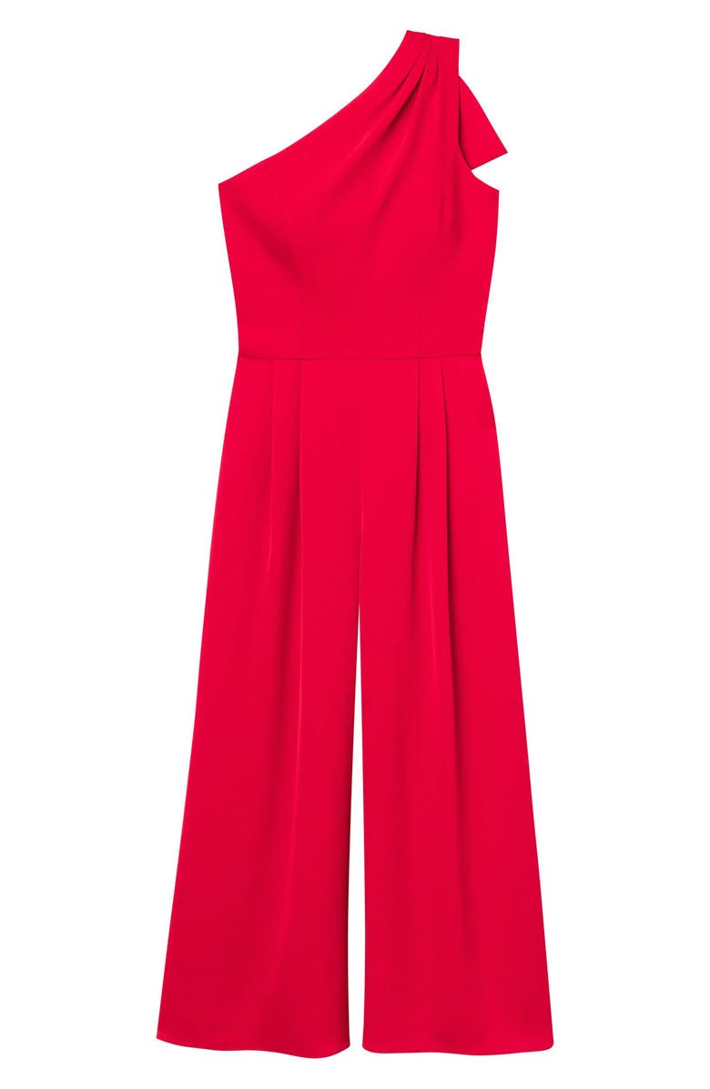 Gal Meets Glam Collection Carmen One-Shoulder Crepe Jumpsuit, Alternate, color,