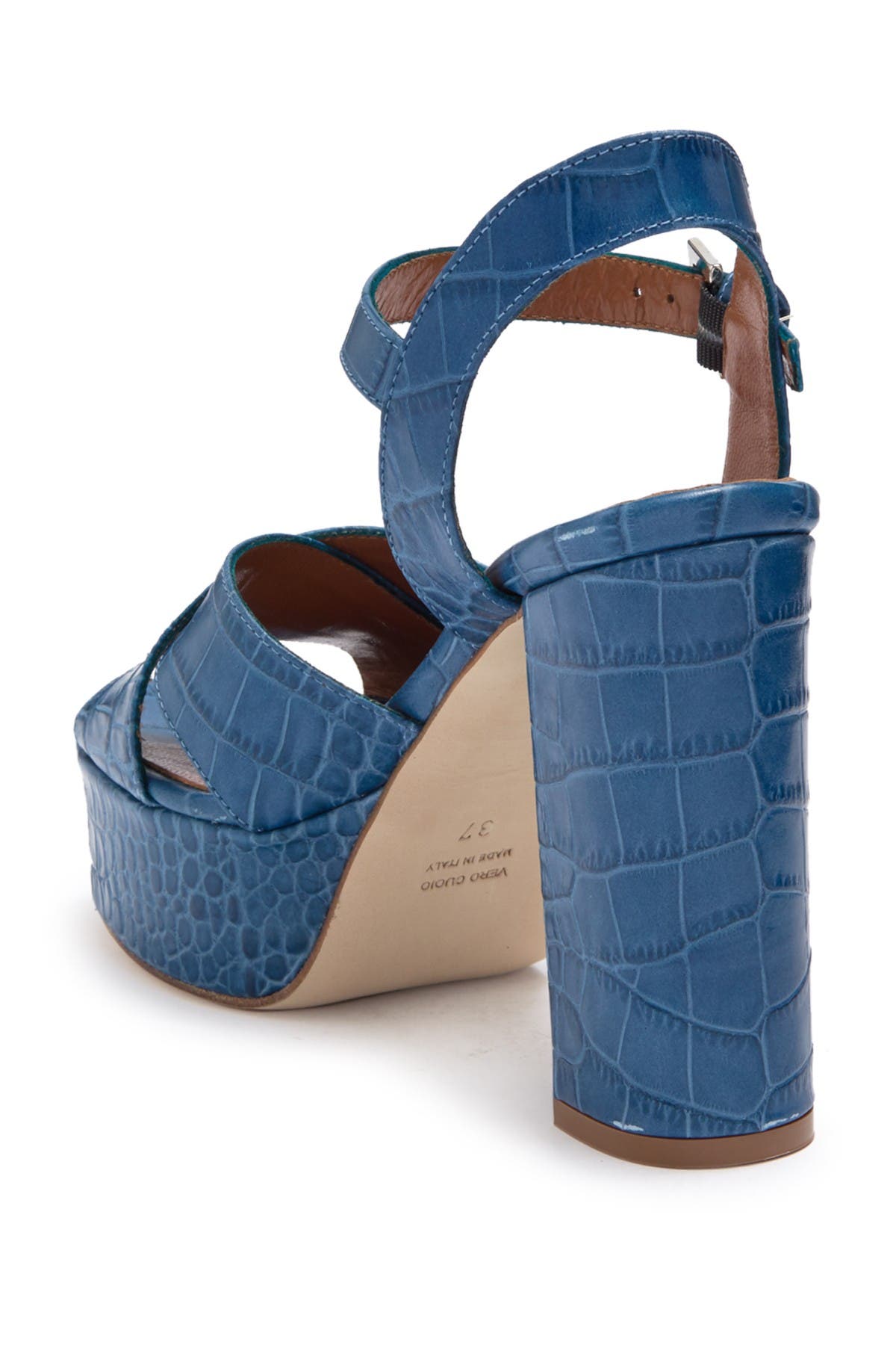 Paris Texas Open Toe Croc Embossed Print Platform Sandal (Women ...