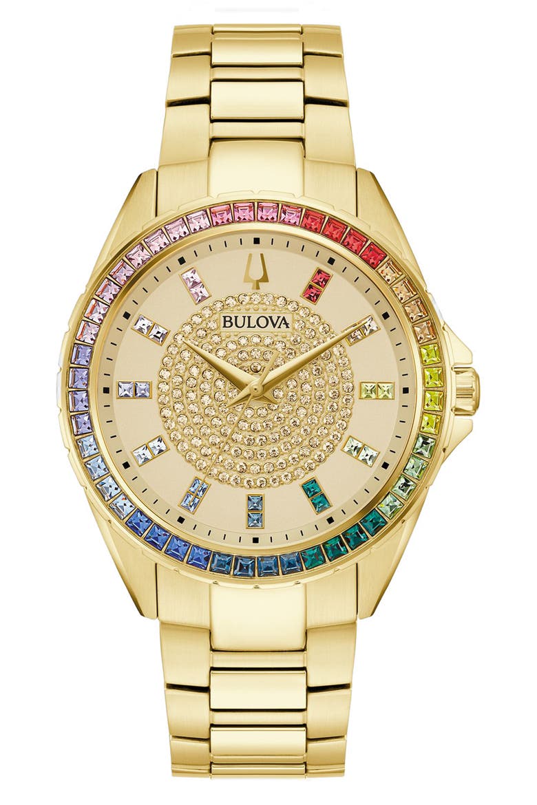 Phantom Crystal Bracelet Watch, 40mm, Main, color, GOLD