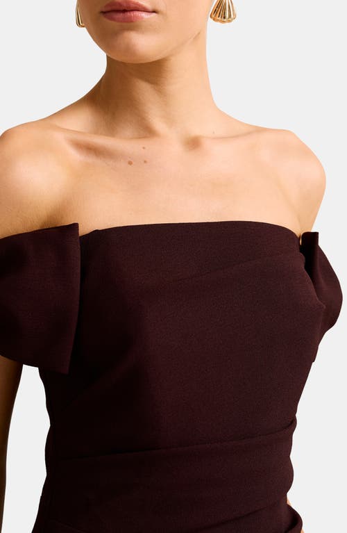 Ever New Kalee Bow Trim Off The Shoulder Gown In Black