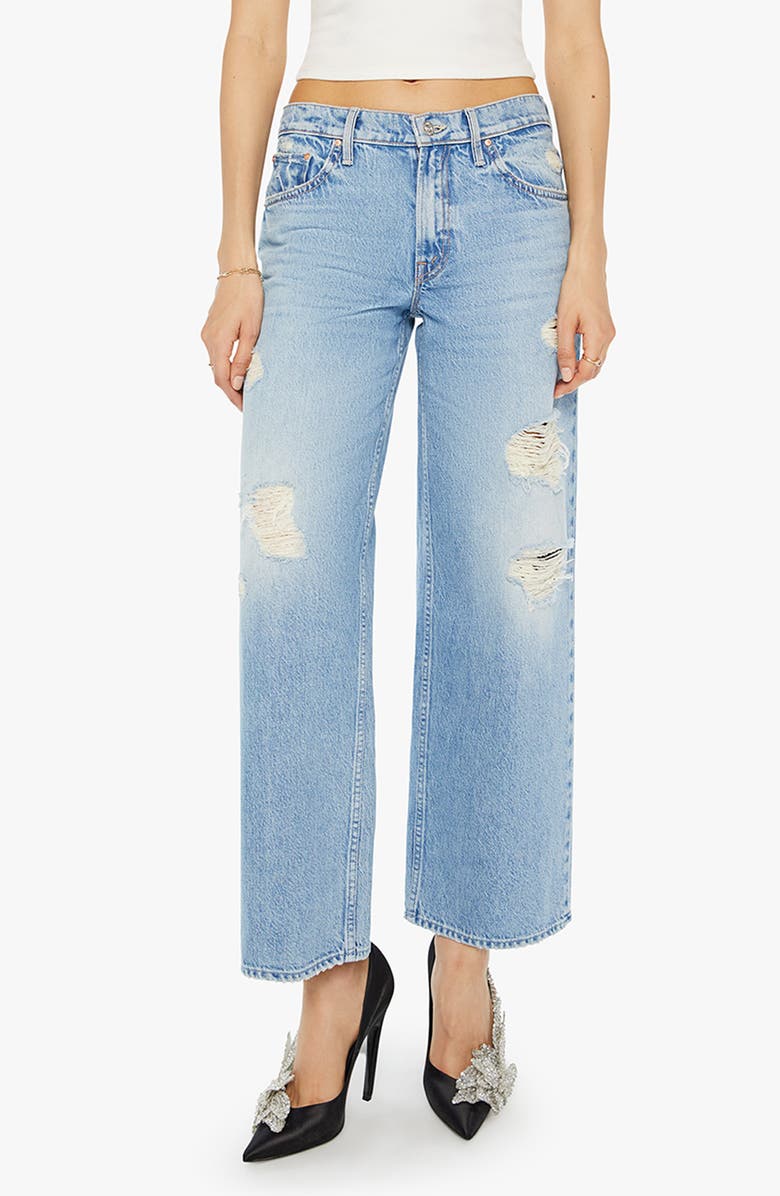 MOTHER The Down Low Spinner Hover Ripped Ankle Jeans, Main, color, 