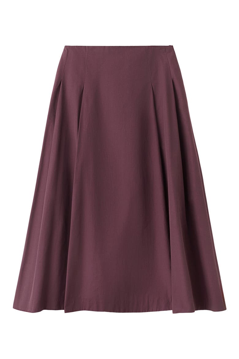 Pleated Midi Skirt, Alternate, color, MAROON